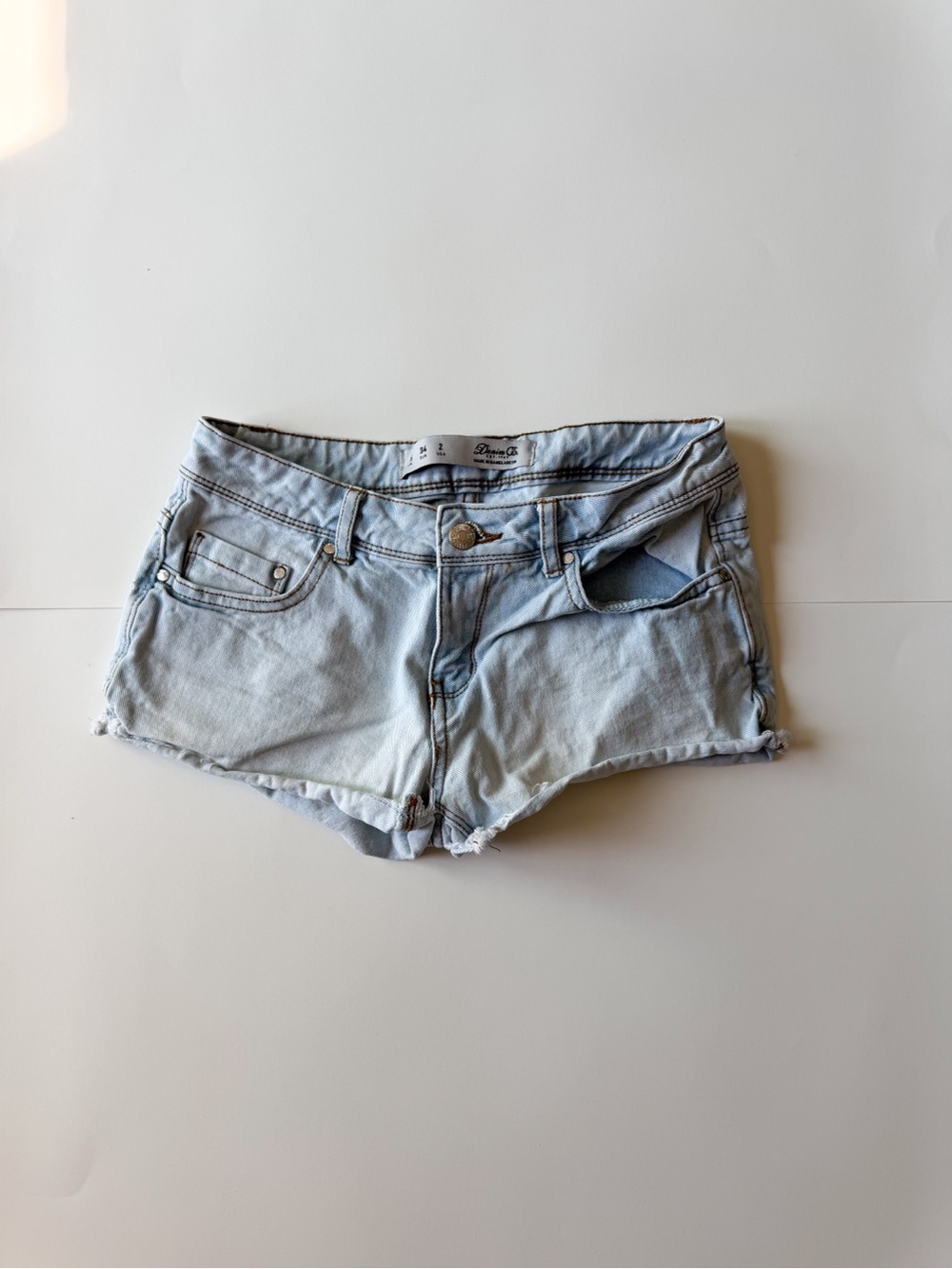 Denim&Co Light Wash Denim Cutoff Shorts